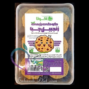 کوکی رژیمی جو دوسر پرک و استویا طعم زنجبیل چیا (۱)