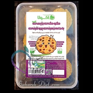 کوکی رژیمی پروتئینی جو دوسر پرک و استویا با طعم بادام زمینی (۱)